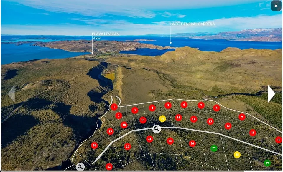 Exterior view of a large parcel overlooking Lake General Carrera in Patagonia
