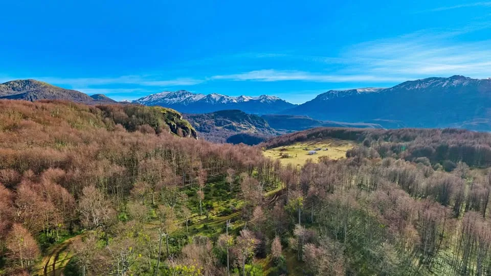 Panoramic view of a 5000 m2 land lot near Ñirehuao in Patagonia