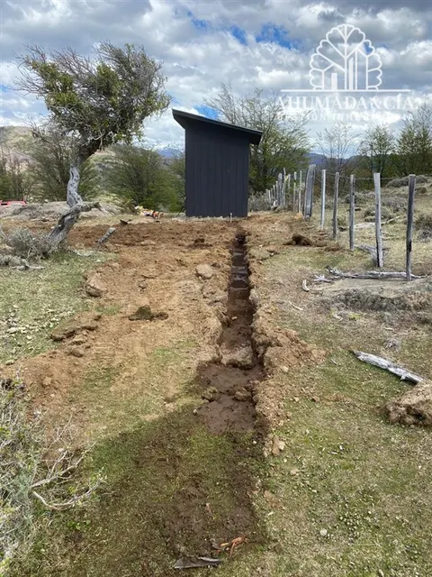 Panorama of the property showing diverse terrain and vegetation