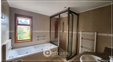 Bathroom with a shower and double vanity
