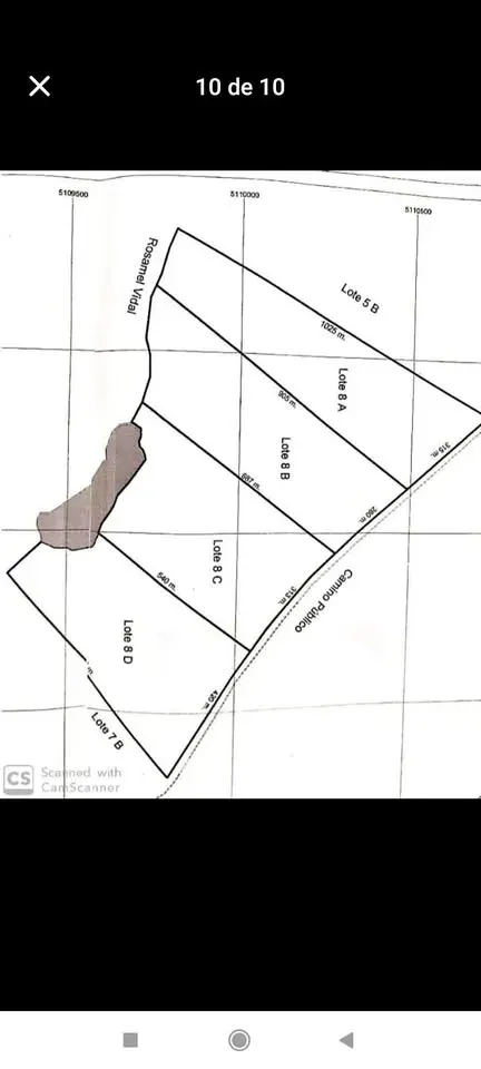 Access road leading to the land parcel in La Junta