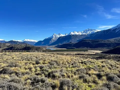 Distant view of the property against the mountain